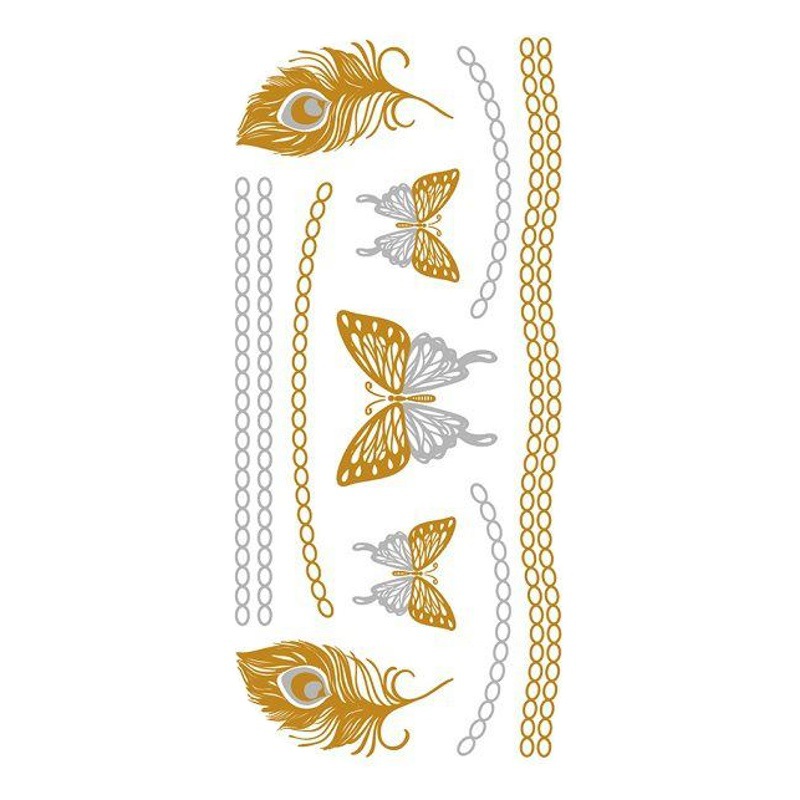 Hot Stamping Tattoo Decals Transfer Mt Metal Waterproof Tattoo Stickers Party Party Amazon European and American Style Tattoo