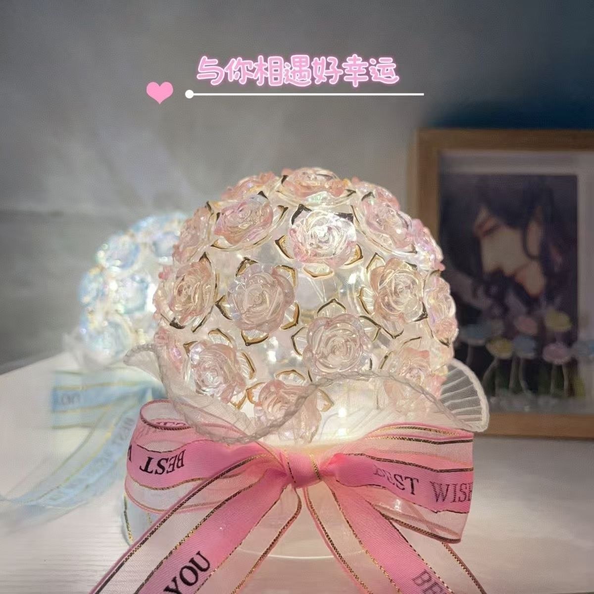 Handmade diy rose nightlight material bag handmade creative ornaments for girlfriends birthday gifts