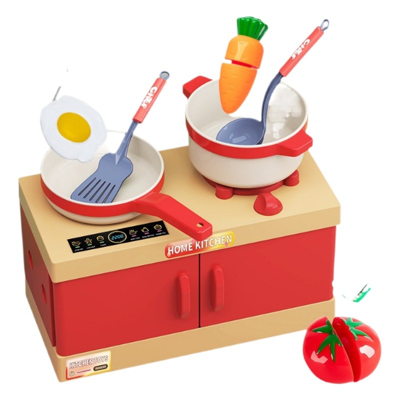 Play house simulation kitchen cooking children's educational toys girls suit fruit cut music boys 3-6 years old