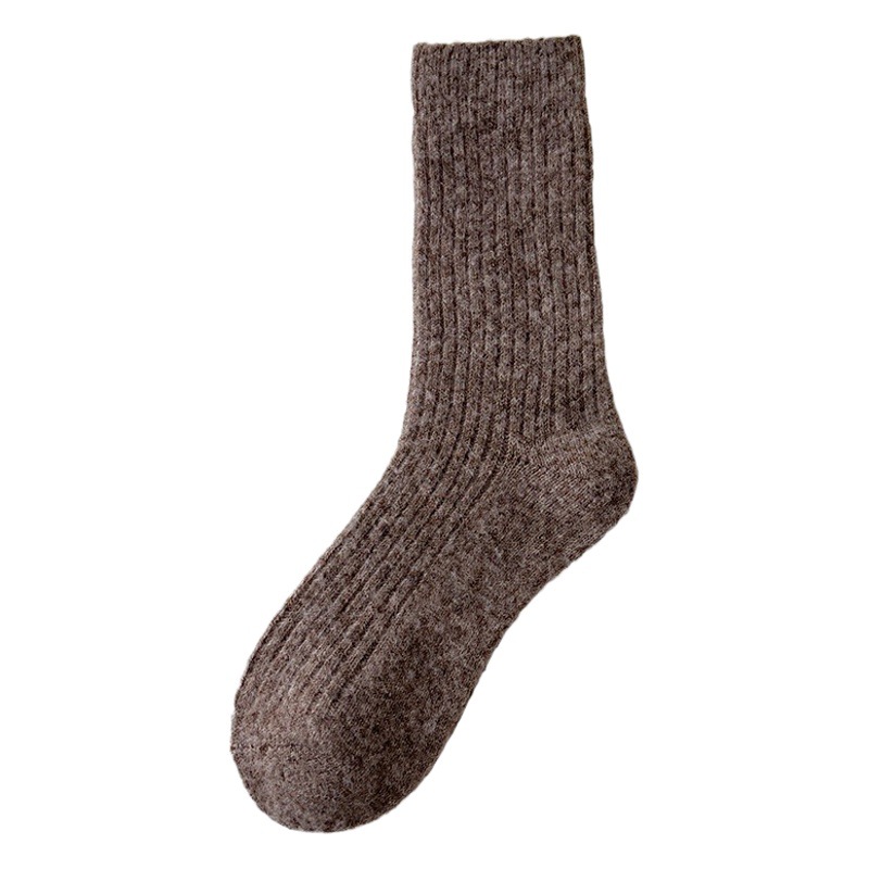 Autumn and winter New thickened wool mid-calf length socks winter thick double needle warm cashmere socks Japanese college style socks