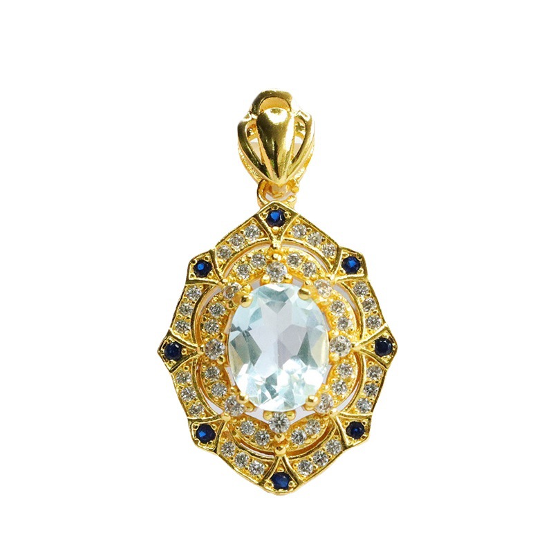 Picture of Yuyu Natural Topaz Pendant European and American Retro Caibao Necklace Factory Wholesale CB3080114