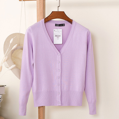 Picture of Foreign trade export spring and autumn loose sweater sweater top women's cardigan thin spring and autumn long sleeve coat