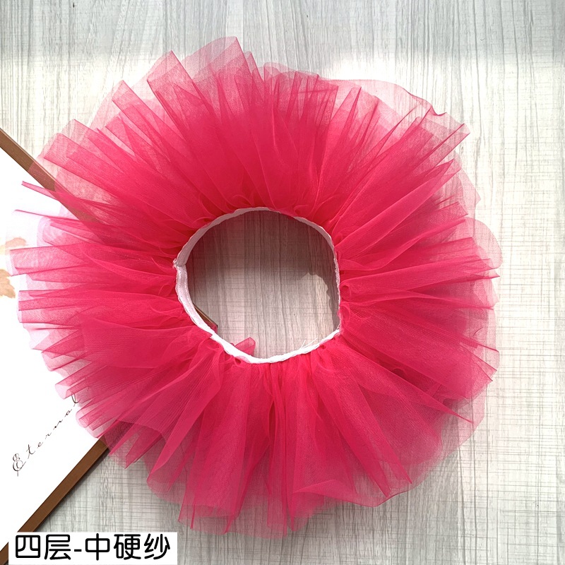 Picture of Children's Dance gauze skirt female ballet pettiskirt half-length short mesh 61 performance skirt practice skirt White Black