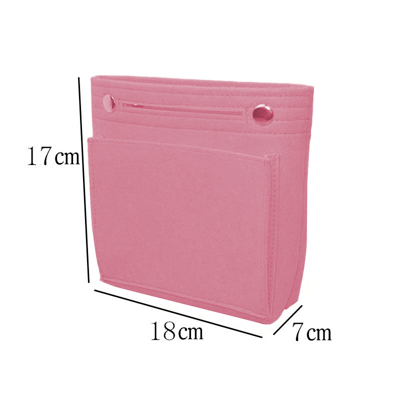 Picture of Factory wholesale felt cosmetic bag multi-functional Women's Travel liner bag large capacity felt snap storage bag