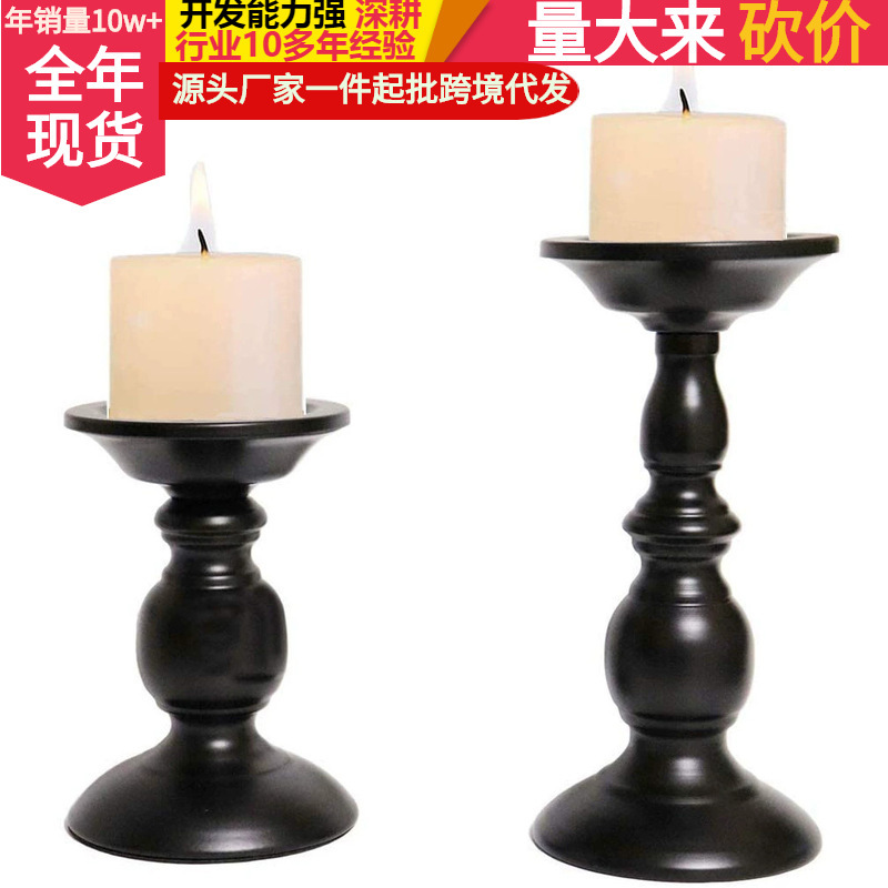 Picture of American Candlestick candlelight dinner candle Cup atmosphere decoration black iron candlestick crafts ornaments manufacturers supply