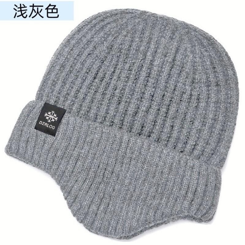 Picture of Winter Warm Hat Cross-Border Men's Knitted Hat Middle-Aged and Elderly Dad and Elderly Hat Plus Velvet Thickened Ear Protection Woolen Hat