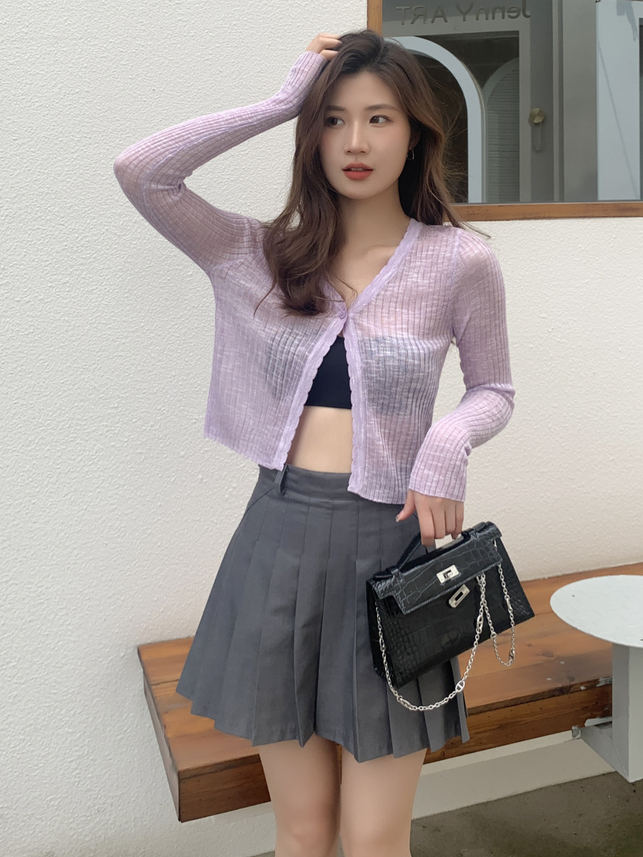 Summer Thin Sexy Spice Knitted Cardigan Women's Short Loose Casual Style Sun-protective Shirt Coat Women's Trendy Jacket