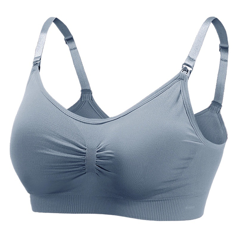 Lightweight Front Buckle Anti-sagging Pregnant Women's Breastfeeding Bra Underwear Postpartum Gather-feeding Non-rimless Breastfeeding Bra
