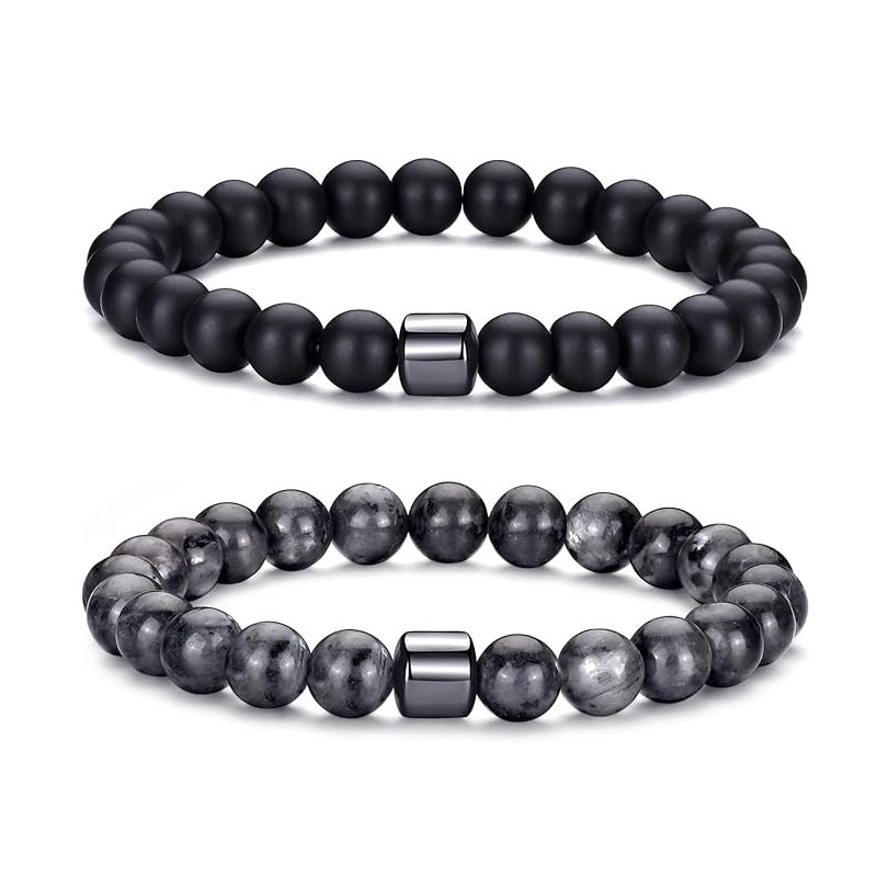 Picture of European and American Cross-Border New 8mm Natural Stone Tiger Eye Peacock Turquoise Elastic Beaded Bracelet for Men and Women Friendship Gifts