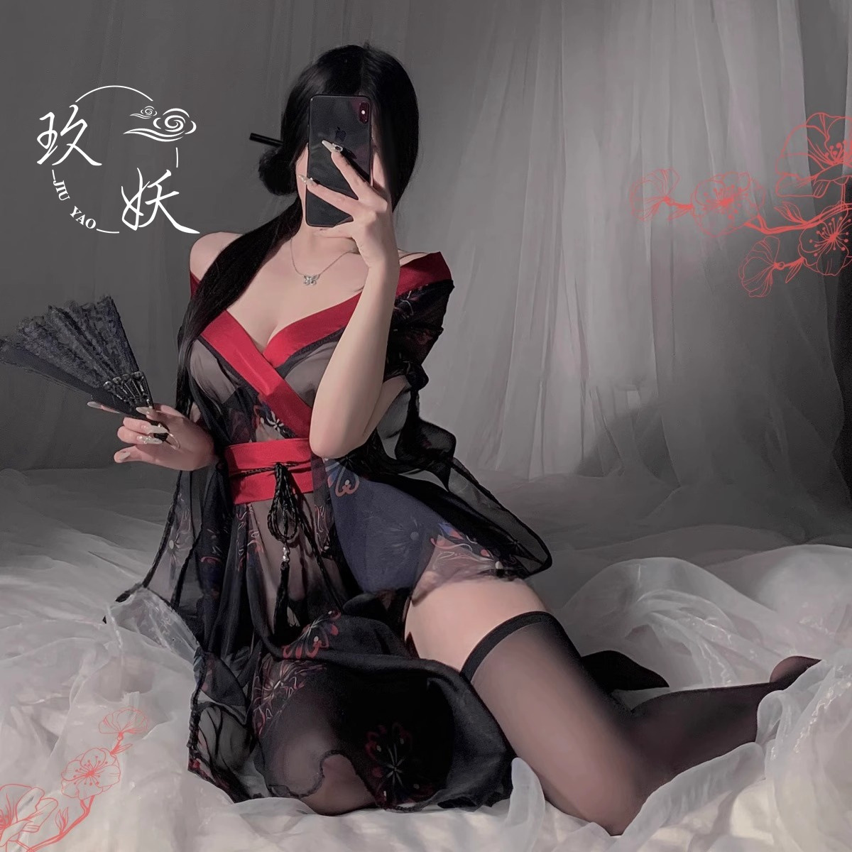 Sexy Underwear Japanese Phantom of the Opera Printed Kimono Bathrobe suit Bathrobe Pajamas Antique Sexy Waist Seal Summer Costsize