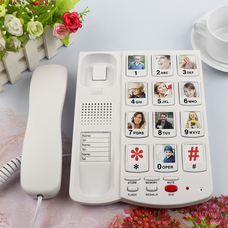Cross-Border Elderly Telephone Large Button Landline Ringtone Incoming Call Home Hotel Dedicated Fixed Wholesale