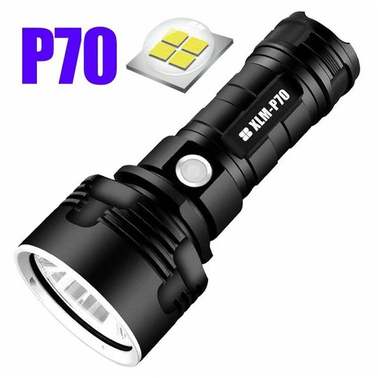 Cross-border P70 flashlight USB charging super bright long-range flood prevention and disaster relief outdoor remote portable high-power light