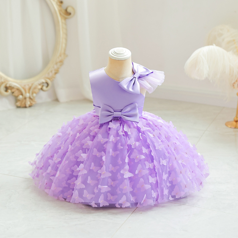 Picture of Girls Princess Dress Mesh Children's Dress 2025 New Girls Middle School Puff Skirt Birthday First Year Dress Skirt Wholesale