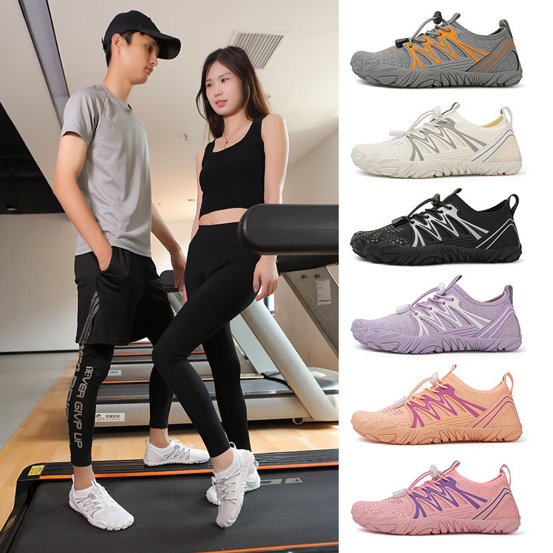 New Swimming Shoes Five-finger Outdoor Sports Tracing Shoes Beach Shoes Wading Shoes Couple Skin-sticking Barefoot Diving Shoes for Men