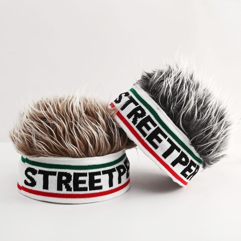 Picture of Cross-Border Parent-Child Wig Hats, Landlord Hats, Men's Ins-Style Street Knit Hats, Hip-Hop Hats, Southeast Asia Cross-Border Hot Items