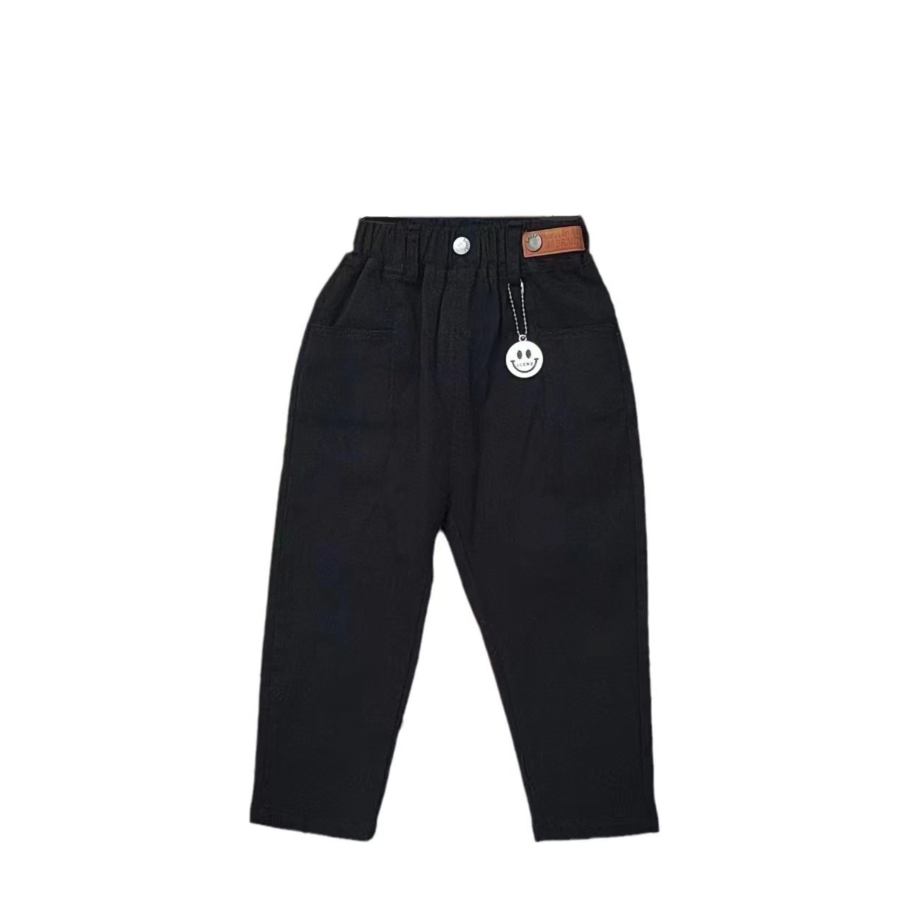 Picture of Boys' White Pants Children's Western Style Korean Style Trousers for Middle and Small Children's Spring and Autumn Girls' Baby's Denim Casual Trendy Pants
