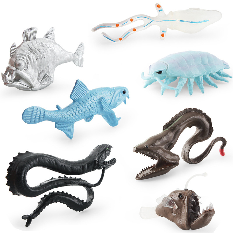 Cross-border Amazon simulation wide-throat fish axe fish big-eye squid anglerfish dragon fish deep-sea biological static model
