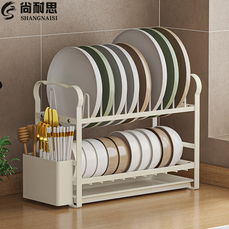 Dishes and Dish Drain Rack Multifunctional Storage Rack Kitchen Storage Rack Chopsticks Cutter Chopping Board Rack Drying and Washing Bowl Rack