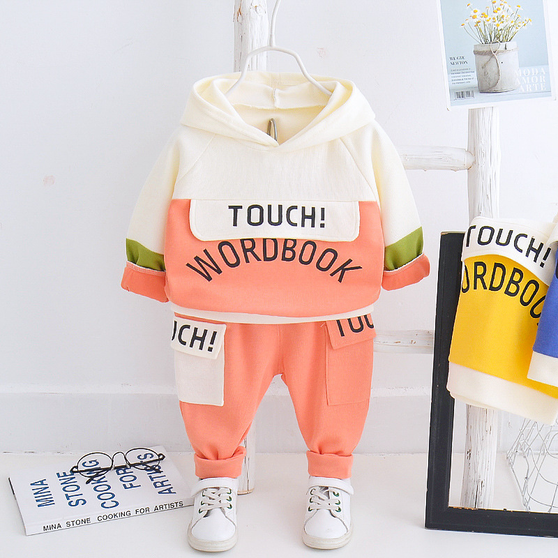 Picture of Boys' Spring and Autumn new children's sports leisure loose hoodie long-sleeved sweater children's clothing two-piece set Wholesale
