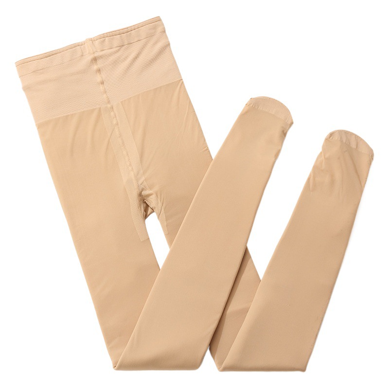 New Skin-Tone Double-Layer Bare-Leg Effect Pantyhose Anti-Snagging Tights for Women Wholesale Spring and Autumn Invisible Warm Bare-Leg Socks
