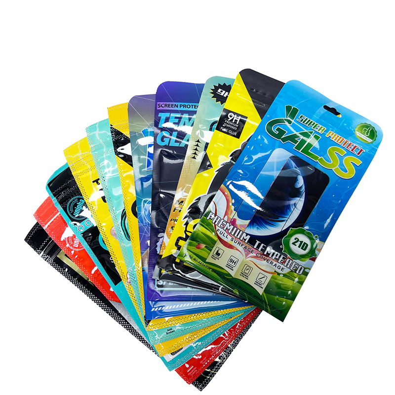 Factory in stock mobile phone tempered film packaging bag mobile phone accessories bag jewelry ziplock bag universal color printing plastic bag