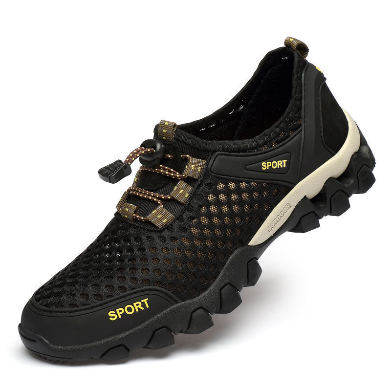 Picture of Summer Men's Shoes Hollow-out Mesh Shoes Men's Breathable Soft-soled Dad's Casual Shoes Non-slip Mesh Shoes Sports Old Beijing Cloth Shoes