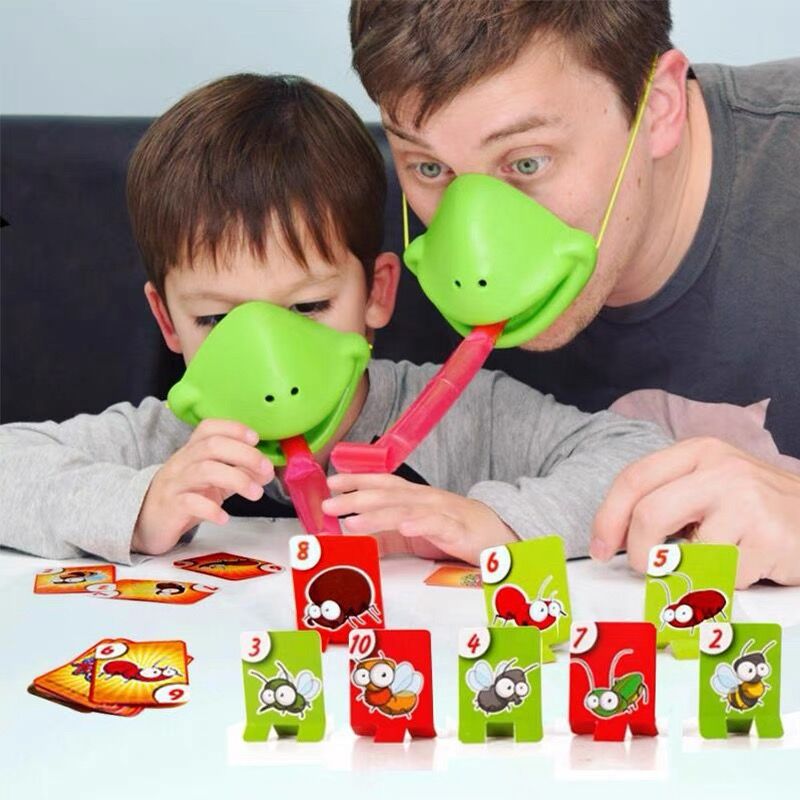 Picture of Frog mouth tongue blowing children's toys table game chameleon lizard mask parent-child puzzle game props