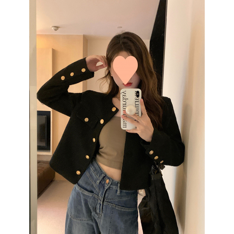 Chanel style coat women's spring 2024 new French short feeling fried street temperament Joker top women's wholesale