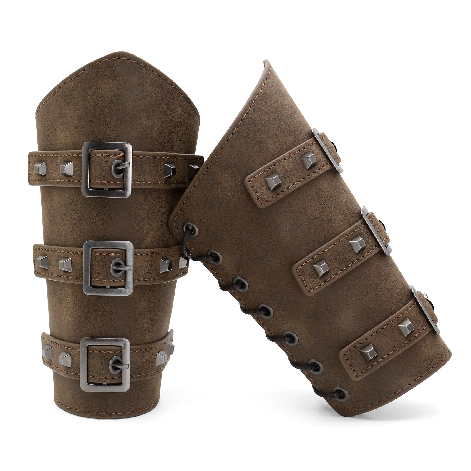 Picture of Cross-border Medieval Men's Leather Bracer Retro Punk Hand Guard Carnival cosplay Costume Accessories Arm Guard