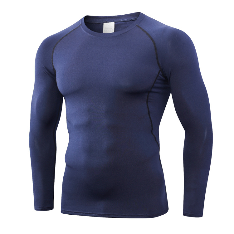 Picture of Men's Hot Selling Quick-Dry Sports Fitness Compression Long Sleeve Round Neck Breathable Men's Tight T-Shirt Top