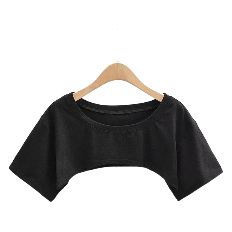 European and American Style ins Simple Solid Color Ultra-short Short Sleeve Blouse Women's Loose All-match Navel-exposed Jazz T-shirt Trendy Top
