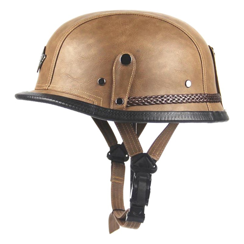 Cross-border foreign trade version cruise retro helmet camouflage motorcycle Prince helmet leather helmet nostalgic hat handmade