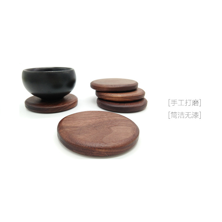 Picture of Creative Wooden Coaster Logo Engraved Fixed Wooden Tea Tray Cup Holder Tea Mat Wooden Tea Holder Japanese Heat Insulation Mat