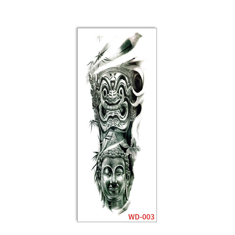 Picture of Full Arm Tattoo Sticker Cross-border New Waterproof Sweat Simulation Cross Buddha Black and White Colorful Personality Full Arm Temporary Tattoo
