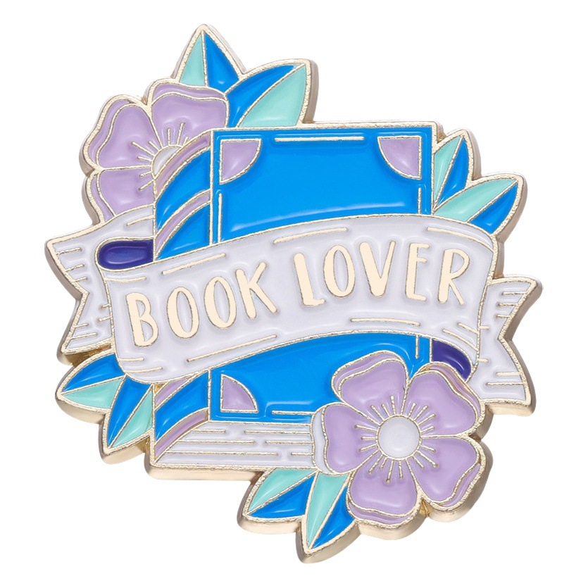 Cross-border foreign trade brooch books brooch cute flowers exquisite book Geometric alloy brooch wholesale
