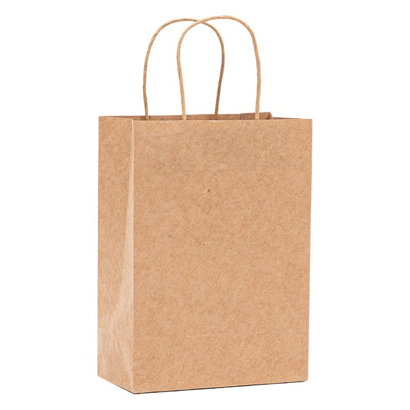 Kraft Paper Bag Custom Handbag Small Batch Custom Logo Catering Packing Takeaway Bag Kraft Paper Gift Bag