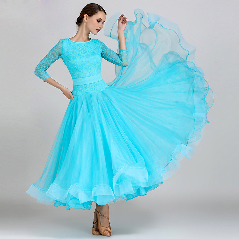 Elynn Feier broken shade like a dream! Beautiful floret modern dance skirt dress 1855 costume national standard dance costume