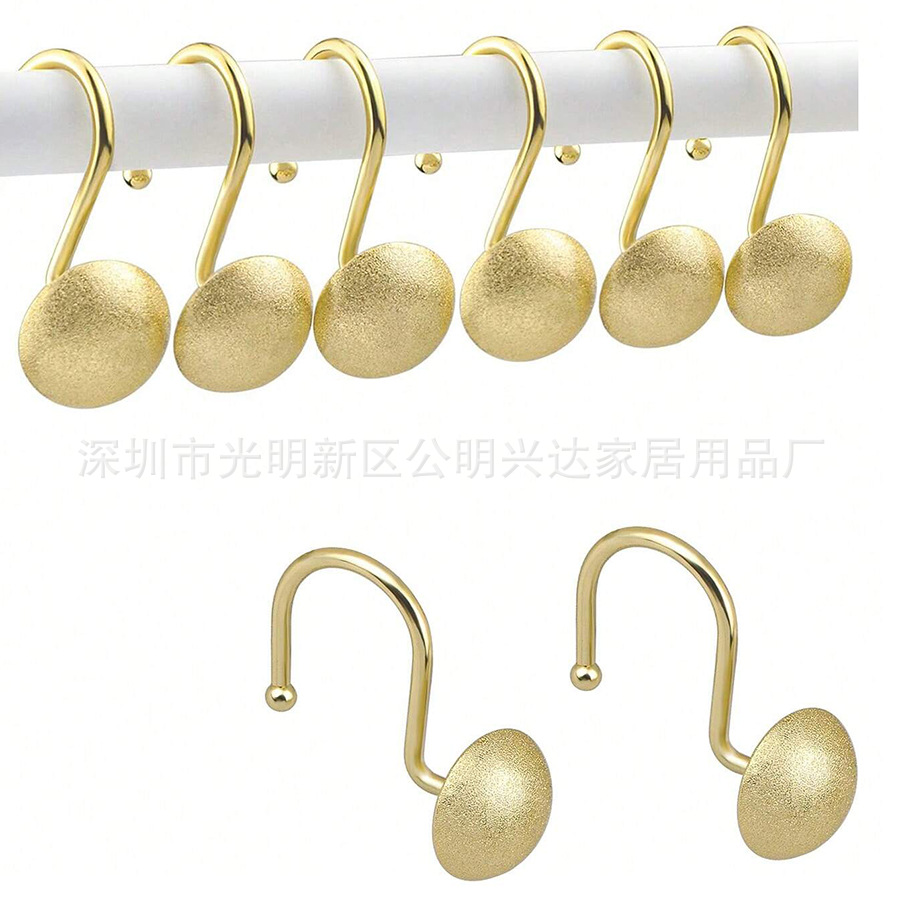 Semicircle Snowflake Frosted Bright Silver Shower Curtain Hook Gold/Silver Curtain Hook Curtain Hook 12 pc/Box