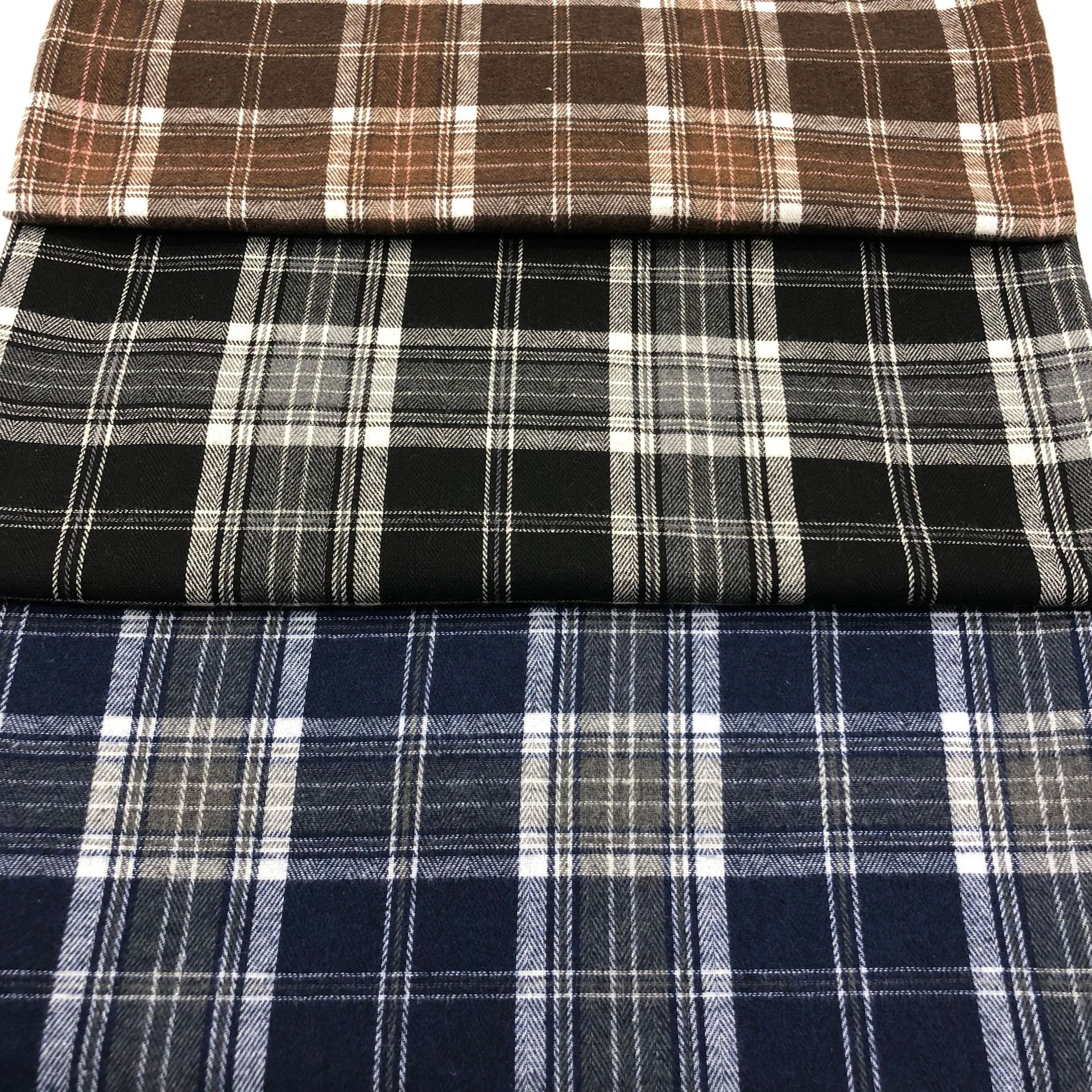 in stock twill sanding polyester cotton plaid children's shirt plaid fabric 21 yarn-dyed plaid decorative fabric