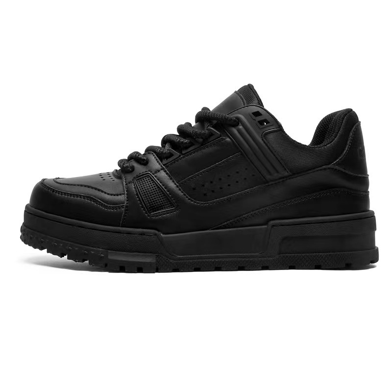 Picture of Black Samurai Men's Shoes Spring Trendy All-match Sports Casual Pure Black Low-top Board Shoes Thick Sole Increased Bread Trendy Shoes