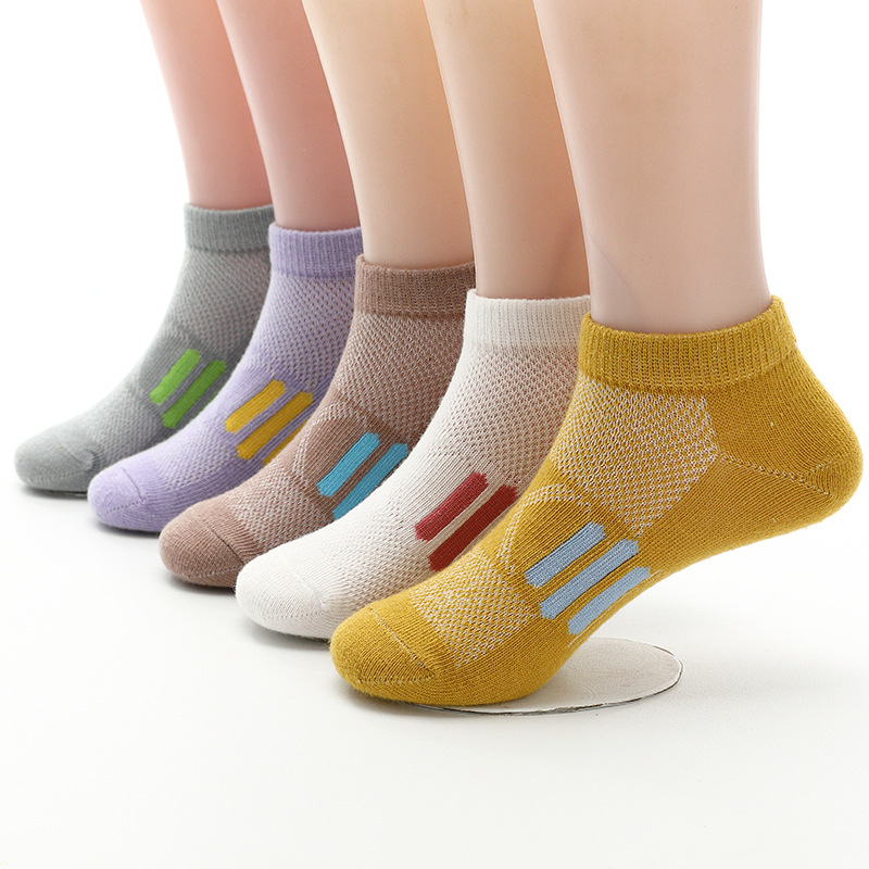 Picture of Mesh Children's Socks, Short Cotton Socks for Babies, Kids, and Older Children, Summer Boys and Girls Boat Socks, Breathable and Sweat-Absorbent