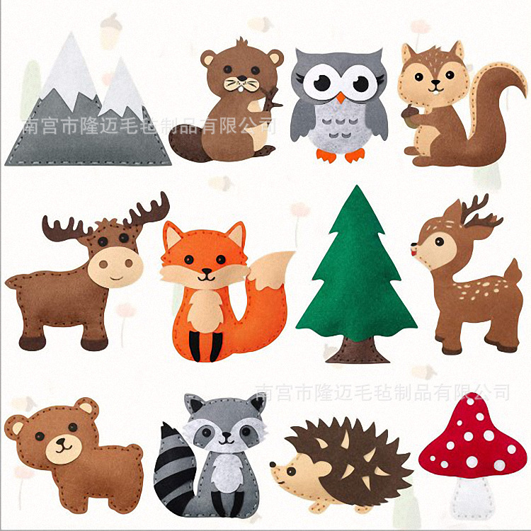 DIY Sewing Felt Plush Animal Art Kit Kids Early Education Sewing Forest Marine Life Set