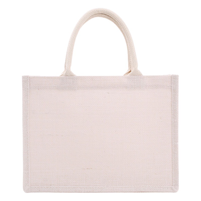Spot wholesale shoulder white tote bag jute bag blank diy hand-painted transformation shopping portable linen bag