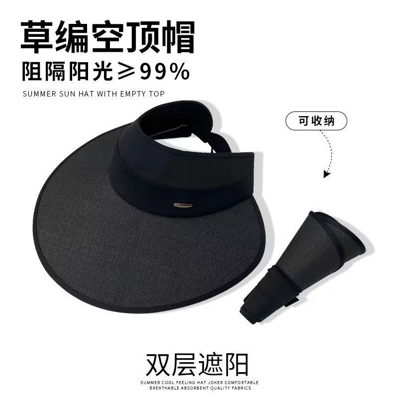 Picture of Sun hat foldable sun hat outdoor riding Women's Big brim empty top cycling sun protection fisherman sun hat
