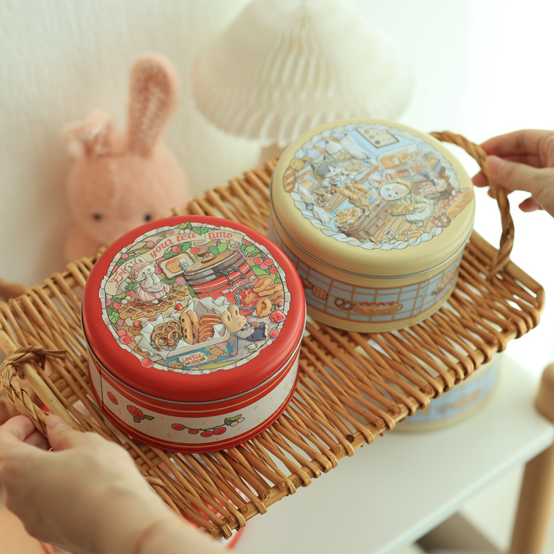 Picture of Factory direct ins marble medium cookies candy round tinplate box packaging box candy box