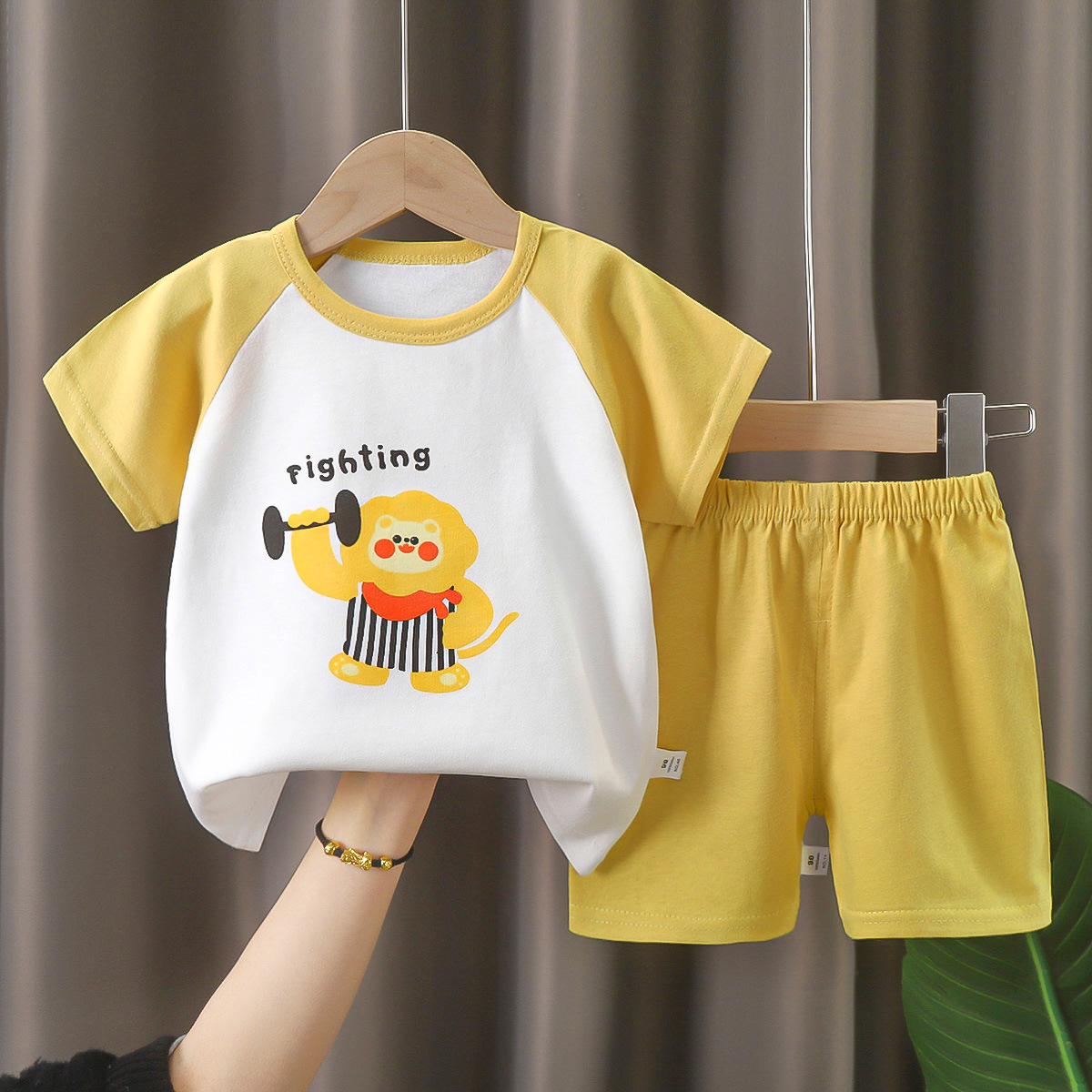 Picture of Children's Short-Sleeved Suit Pure Cotton Summer New Baby Boy Summer T-Shirt Girl Clothing Thin Kidsren's Clothing Carefully Selected