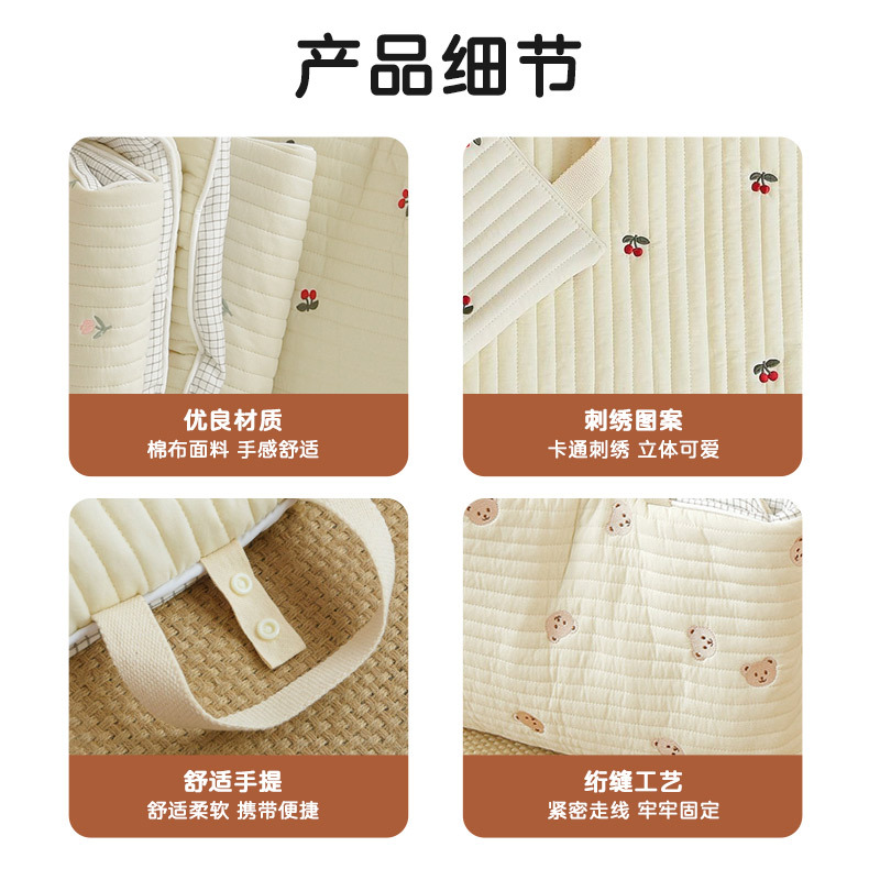 Picture of Ins Thick Newborn Baby Embroidered Pure Cotton Breathable Nap Foldable Portable Mattress Kindergarten Machine Washable Sleeping Mat