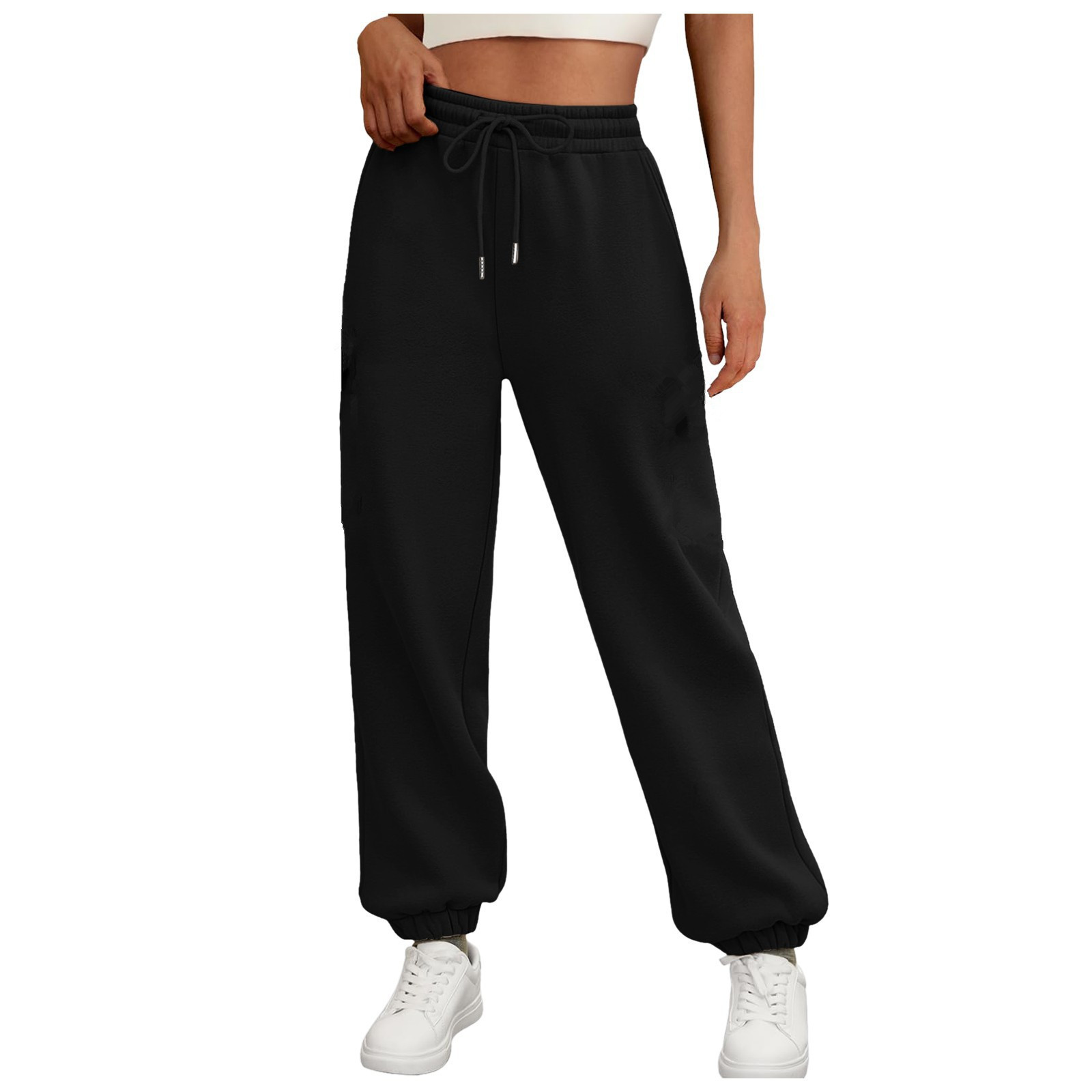 Picture of 2024 Amazon wish Cross-border European and American Foreign Trade Women's Wear Autumn and Winter New Loose Casual High Waist fleece-lined Sweat Pants