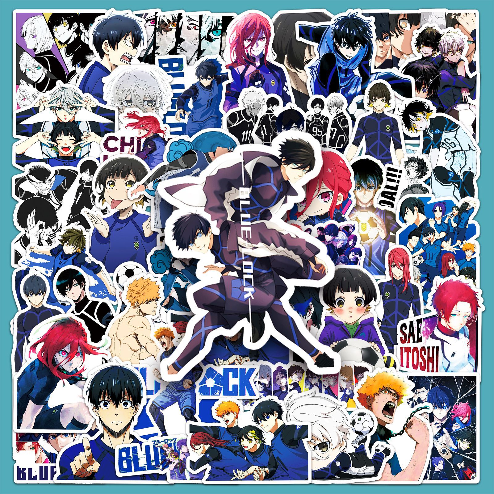 50 Pieces of Blue Prison Graffiti Stickers Personalized Cross-Border Cartoon Japanese Comic DIY Phone Case Luggage Stickers Waterproof