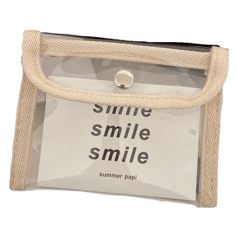 Korean ins Simple Transparent Storage Bag Student Large Capacity PVC Pencil Bag Multi-functional Stationery Storage Bag Portable